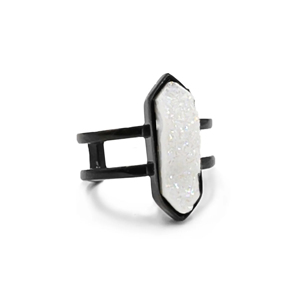 Kinsley Armelle Black Parvus Quartz Cuff Ring